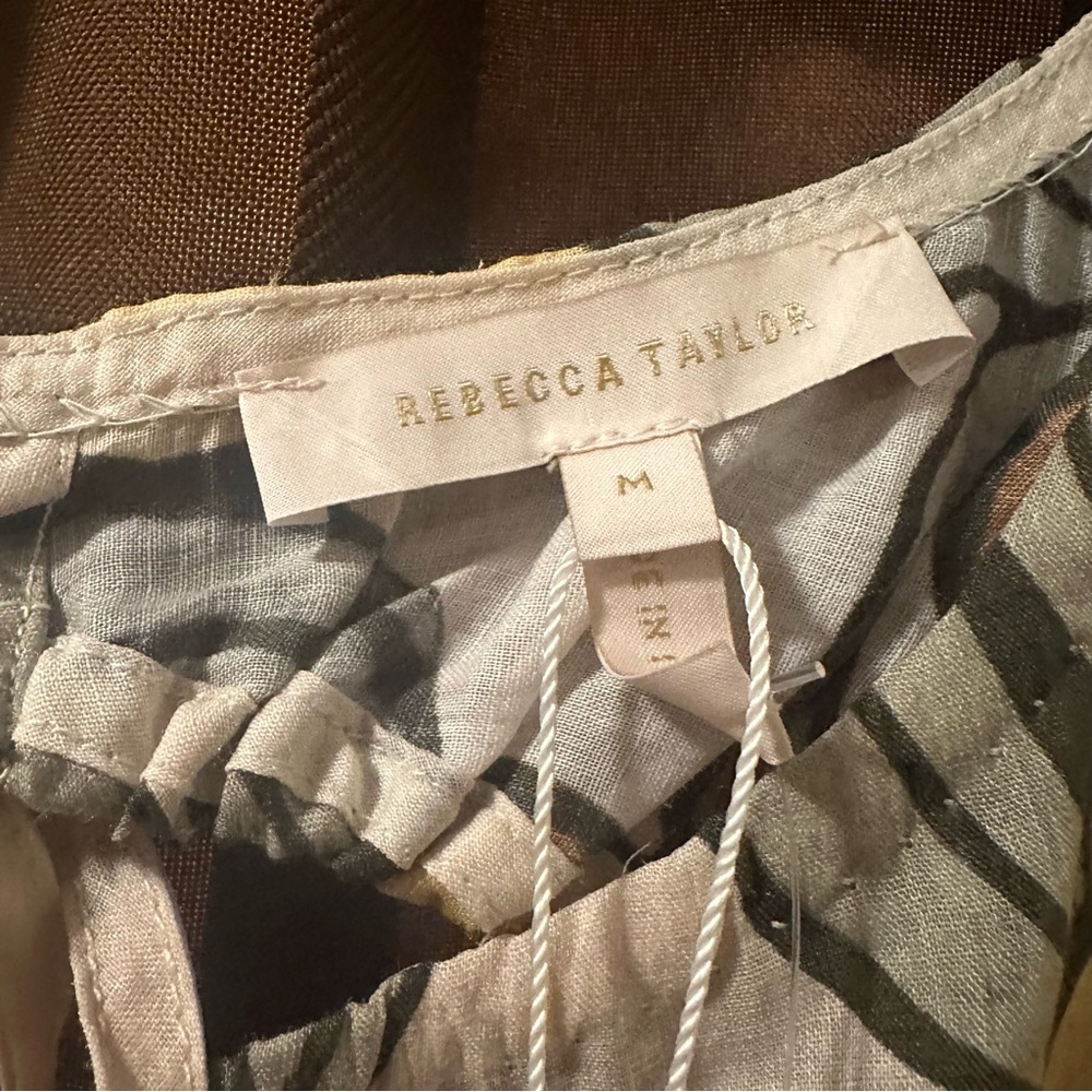 NWT Rebecca Taylor | Lemon-Print Drawstring Crop Blouse‎ 🍋 reg $245 size M - Picture 10 of 11